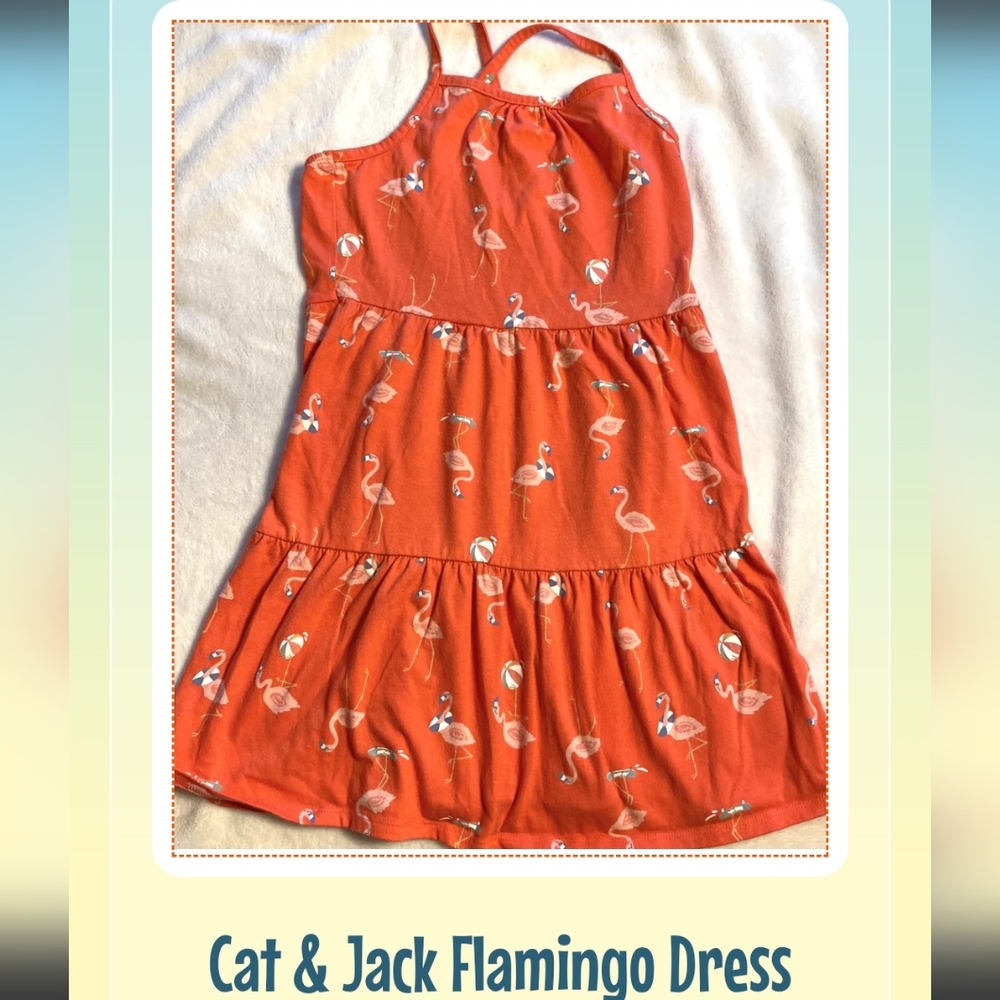 Cat & jack Flamingo Dress Size L (10/12)